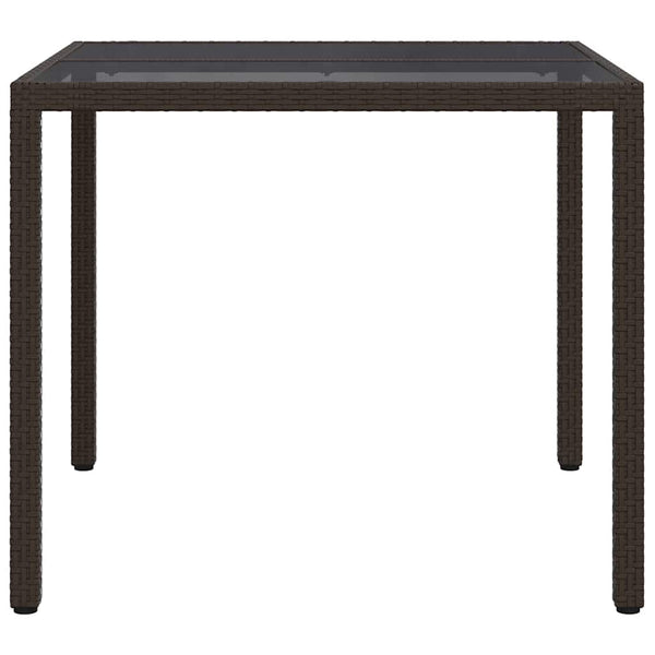 Gartentisch Braun Poly-Rattan 90x90 cm