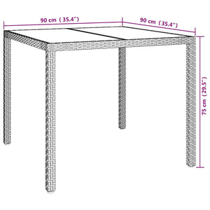 Gartentisch Braun Poly-Rattan 90x90 cm