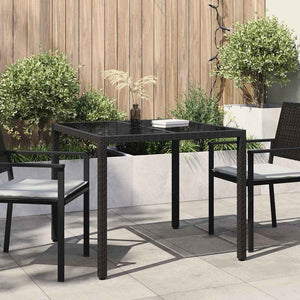 Schwarzer Poly-Rattan Gartentisch 90x90 cm