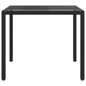 Schwarzer Poly-Rattan Gartentisch 90x90 cm