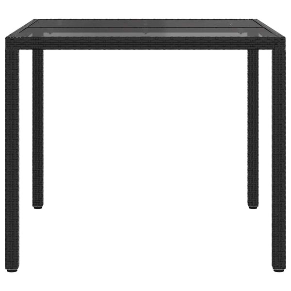 Schwarzer Poly-Rattan Gartentisch 90x90 cm