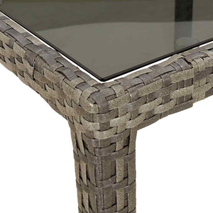 Grauer Poly-Rattan Gartentisch 90x90 cm