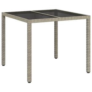 Grauer Poly-Rattan Gartentisch 90x90 cm