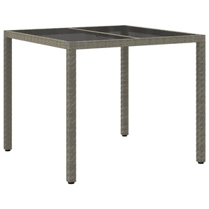 Grauer Poly-Rattan Gartentisch 90x90 cm