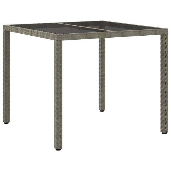 Grauer Poly-Rattan Gartentisch 90x90 cm