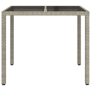 Grauer Poly-Rattan Gartentisch 90x90 cm