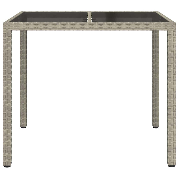 Grauer Poly-Rattan Gartentisch 90x90 cm