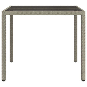 Grauer Poly-Rattan Gartentisch 90x90 cm