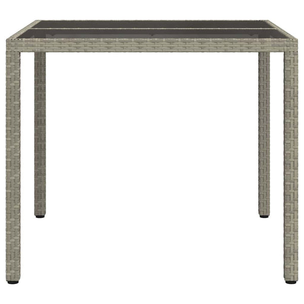 Grauer Poly-Rattan Gartentisch 90x90 cm