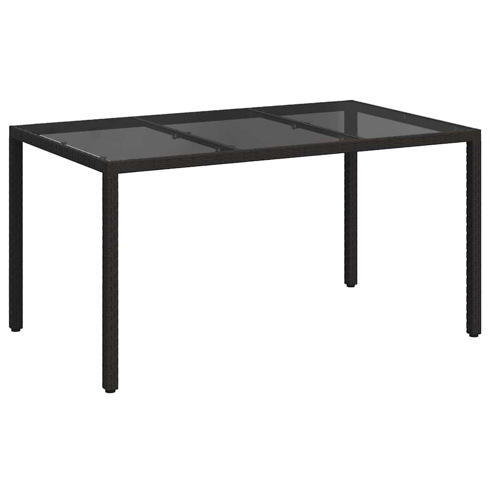Schwarzer Gartentisch Poly-Rattan 150x90 cm
