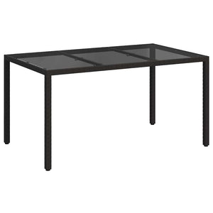 Schwarzer Gartentisch Poly-Rattan 150x90 cm
