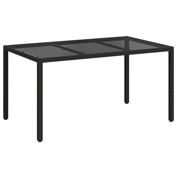 Schwarzer Gartentisch Poly-Rattan 150x90 cm