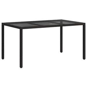 Schwarzer Gartentisch Poly-Rattan 150x90 cm