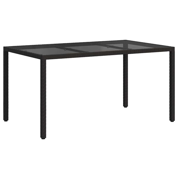 Schwarzer Gartentisch Poly-Rattan 150x90 cm