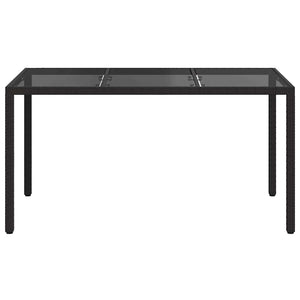 Schwarzer Gartentisch Poly-Rattan 150x90 cm