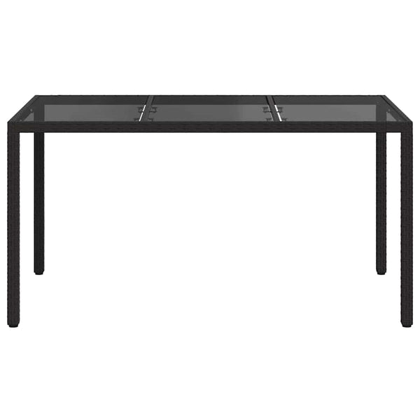Schwarzer Gartentisch Poly-Rattan 150x90 cm