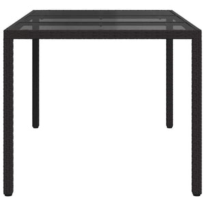 Schwarzer Gartentisch Poly-Rattan 150x90 cm