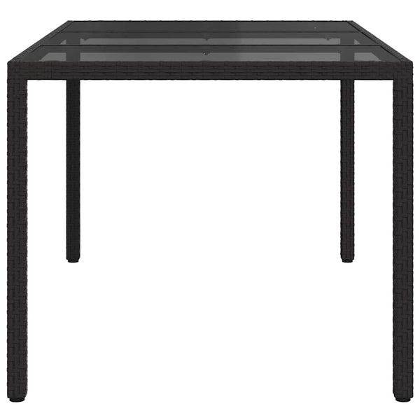 Schwarzer Gartentisch Poly-Rattan 150x90 cm