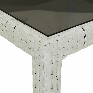 Gartentisch Weiß Poly-Rattan 150x90 cm