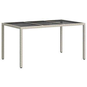 Gartentisch Weiß Poly-Rattan 150x90 cm