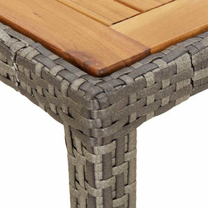 Gartentisch Grau Poly-Rattan 150x90 cm