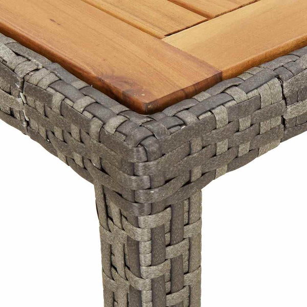 Gartentisch Grau Poly-Rattan 150x90 cm