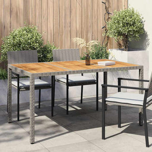 Gartentisch Grau Poly-Rattan 150x90 cm