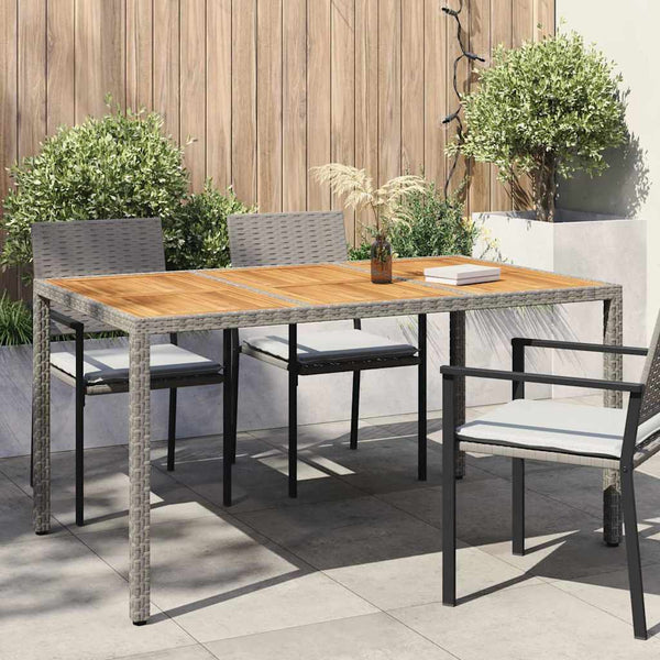 Gartentisch Grau Poly-Rattan 150x90 cm