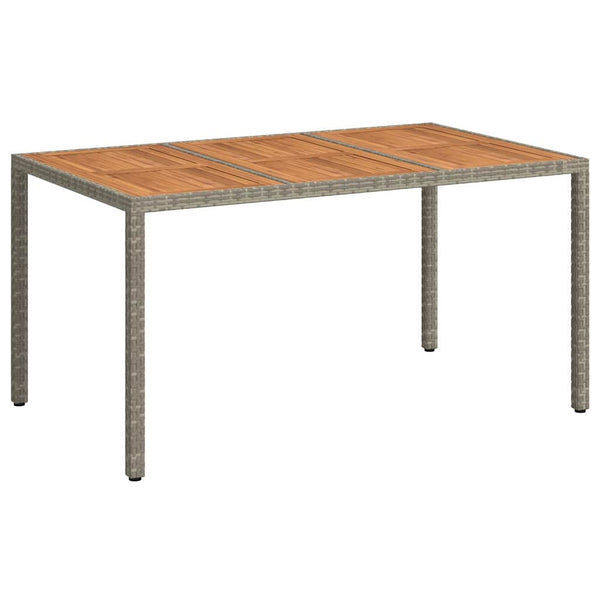 Gartentisch Grau Poly-Rattan 150x90 cm