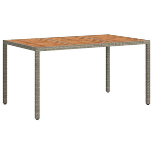 Gartentisch Grau Poly-Rattan 150x90 cm