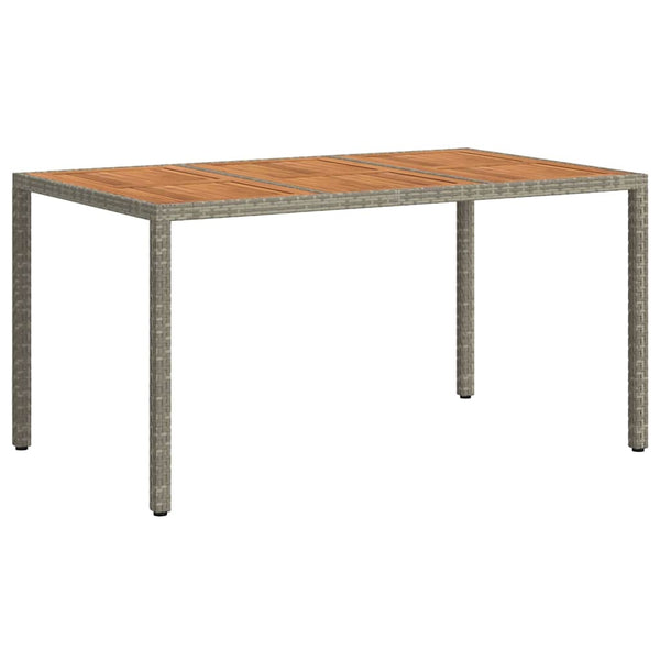 Gartentisch Grau Poly-Rattan 150x90 cm