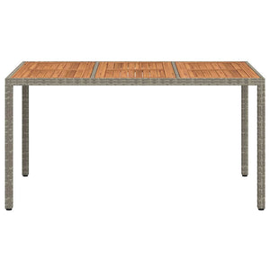 Gartentisch Grau Poly-Rattan 150x90 cm