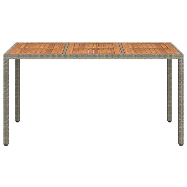 Gartentisch Grau Poly-Rattan 150x90 cm