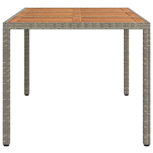 Gartentisch Grau Poly-Rattan 150x90 cm