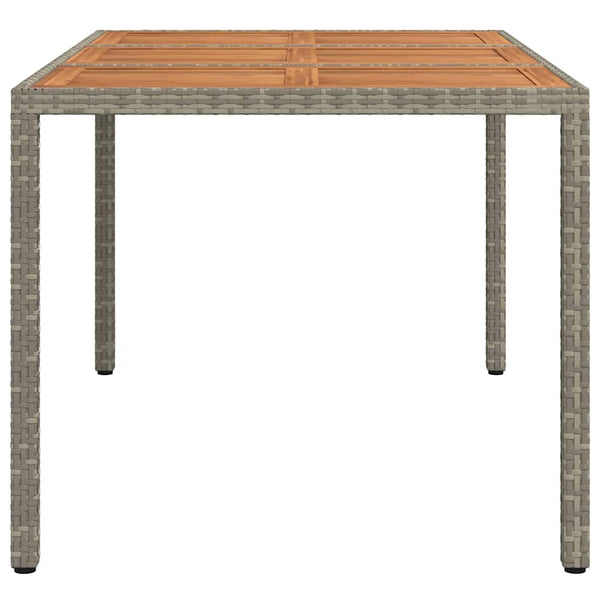Gartentisch Grau Poly-Rattan 150x90 cm