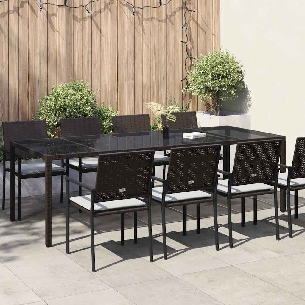 Braun Poly-Rattan Gartentisch 250 cm