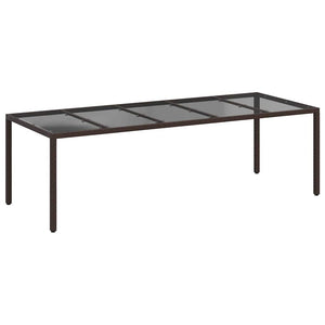 Braun Poly-Rattan Gartentisch 250 cm