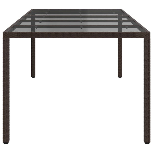 Braun Poly-Rattan Gartentisch 250 cm