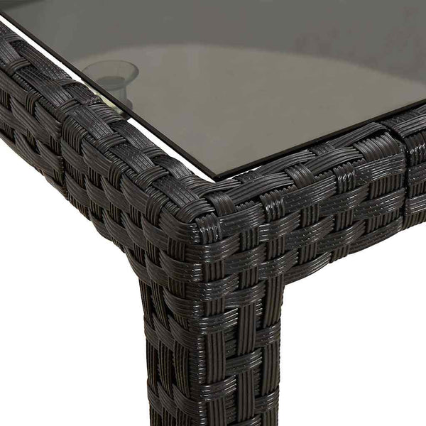 Schwarzer Poly-Rattan Gartentisch 250 cm