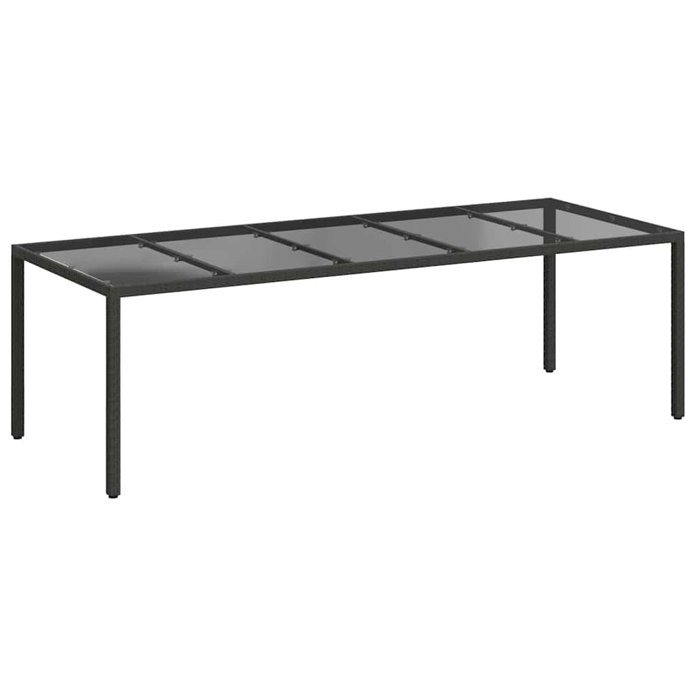 Schwarzer Poly-Rattan Gartentisch 250 cm