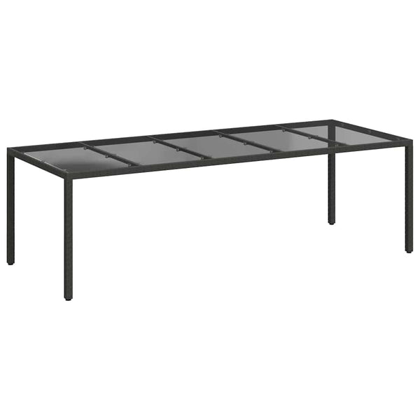 Schwarzer Poly-Rattan Gartentisch 250 cm