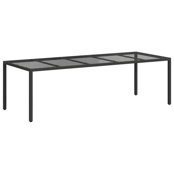Schwarzer Poly-Rattan Gartentisch 250 cm