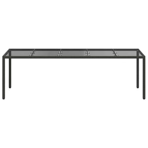 Schwarzer Poly-Rattan Gartentisch 250 cm