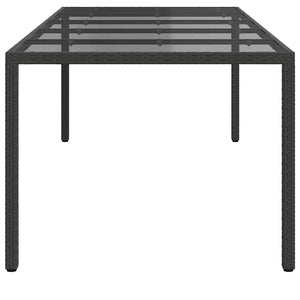 Schwarzer Poly-Rattan Gartentisch 250 cm