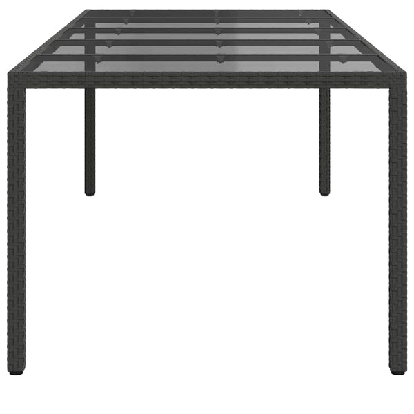 Schwarzer Poly-Rattan Gartentisch 250 cm