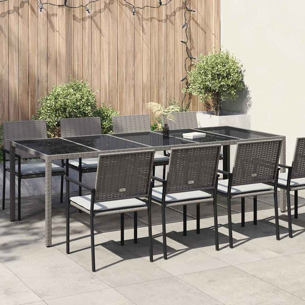Gartentisch Grau Poly-Rattan 250 cm