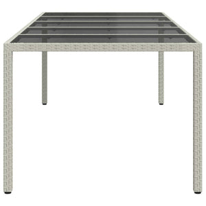 vidaXL Garden Table White 250x100x75 cm Poly Rattan and Tempered Glass