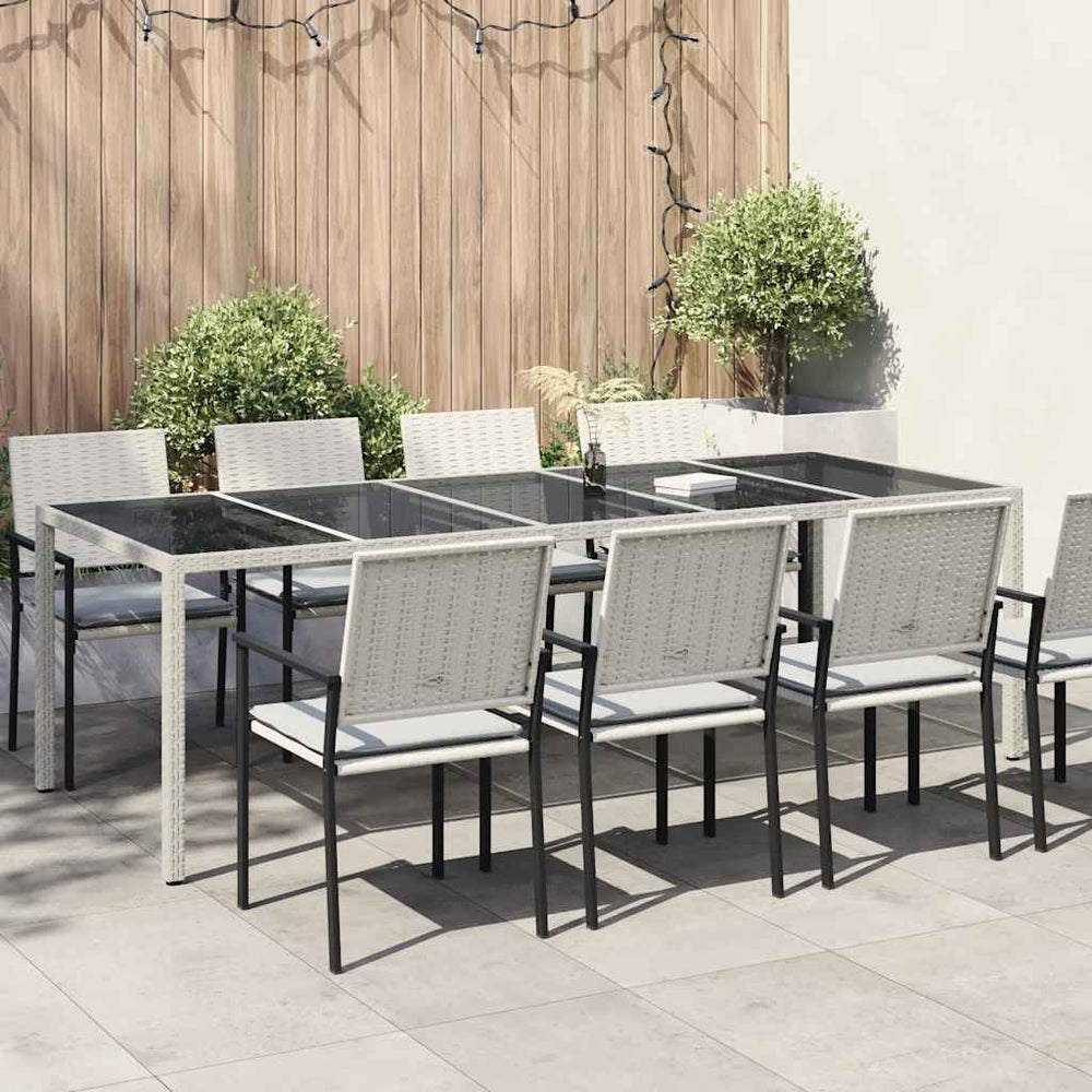 Gartentisch Weiß Poly Rattan 250x100 cm