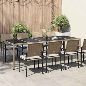 Beiger Poly-Rattan Gartentisch 250 cm