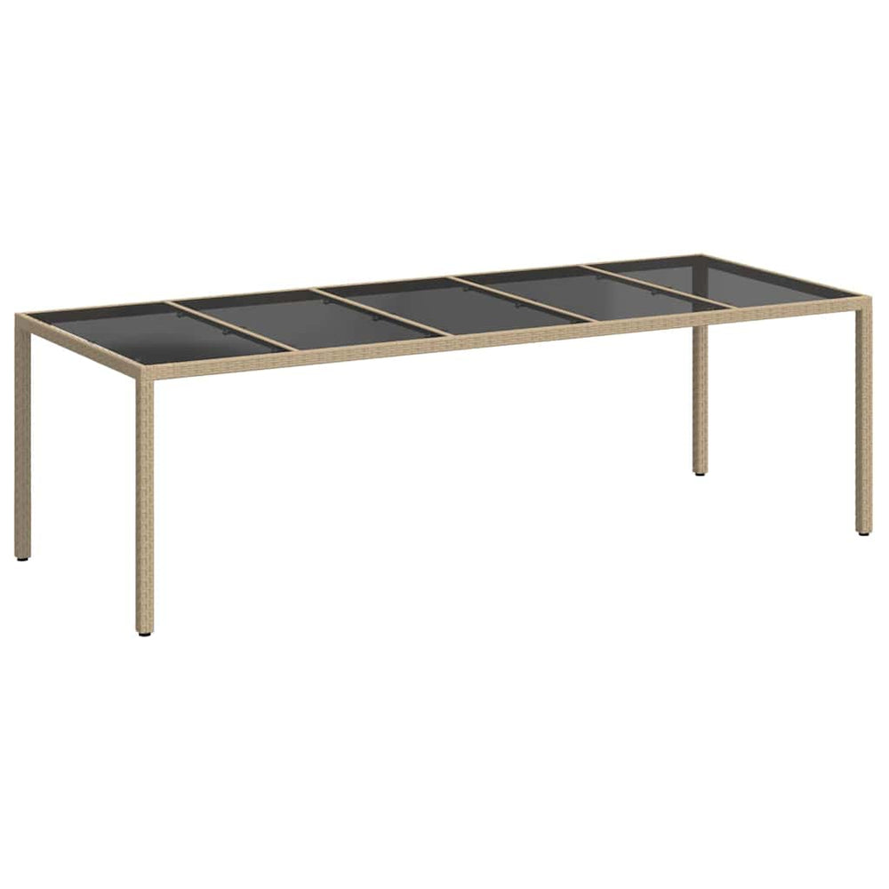Beiger Poly-Rattan Gartentisch 250 cm